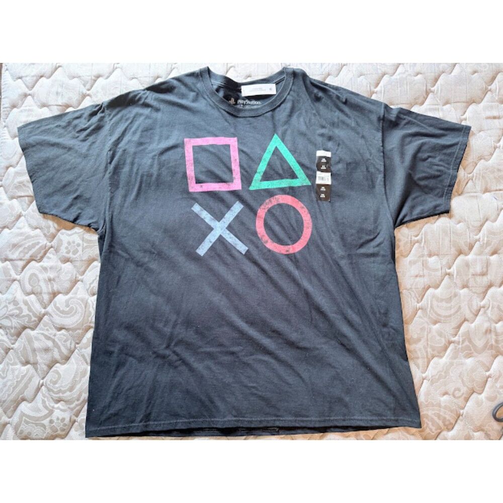 PlayStation 3XL Black T-Shirt PS Symbols Logo 2021 NWT Gaming